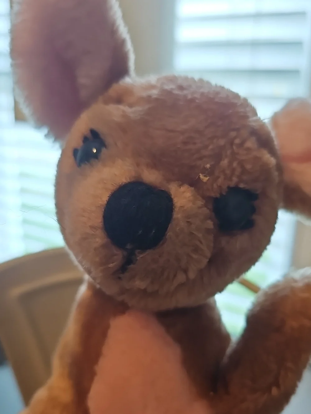 1970 Vintage Walt DisneyPlush Kangaroo with Joey Stuffed Animal - Brown and Pink